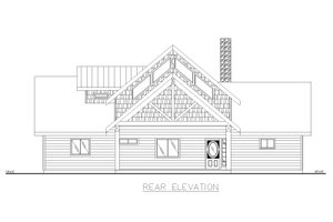 Exterior - Rear Elevation for Craftsman House Plan #117-900 - 2 bed, 3 bath
