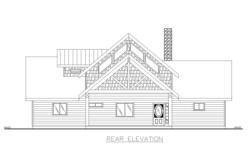 Dream House Plan - Exterior - Rear Elevation for Craftsman House Plan #117-900 - 2 bed, 3 bath