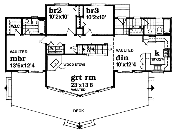 Cabin Floor Plan - Main Floor Plan #47-437