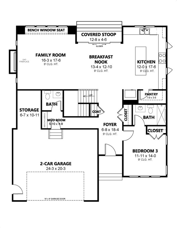 House Plan Design - Contemporary Floor Plan - Main Floor Plan #1080-15