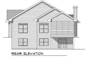 Exterior - Rear Elevation for European House Plan #70-754 - 3 bed, 3 bath