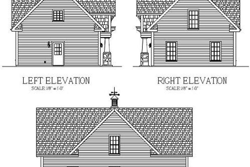 House Plan Design - Exterior - Rear Elevation for Craftsman House Plan #56-553 - 1 bed, 1 bath