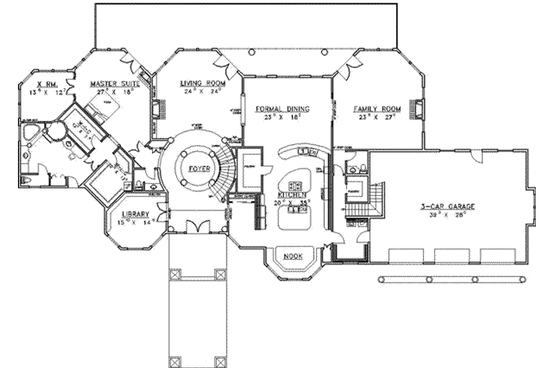Architectural House Design - Floor Plan - Main Floor for Traditional House Plan #117-228 - 6 bed, 7 bath
