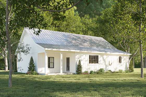 Exterior - Rear Elevation for Farmhouse House Plan #44-270 - 3 bed, 2 bath