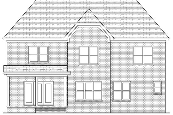 Exterior - Rear Elevation for Tudor House Plan #413-135 - 4 bed, 3.5 bath