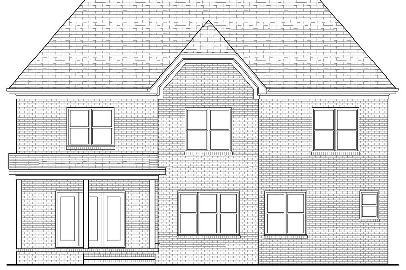 Home Plan - Exterior - Rear Elevation for Tudor House Plan #413-135 - 4 bed, 3.5 bath