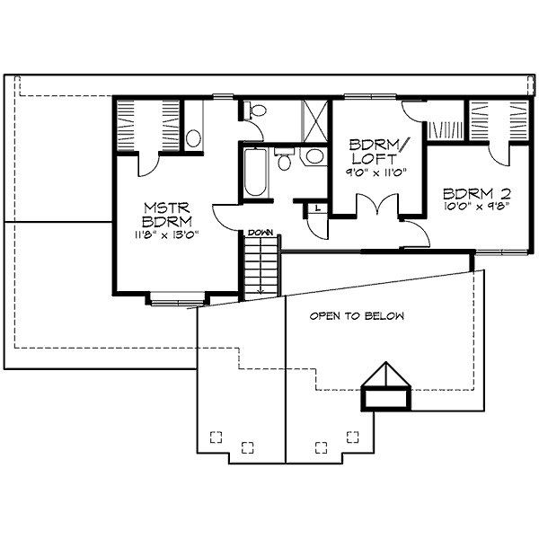 Architectural House Design - Modern Floor Plan - Upper Floor Plan #320-477