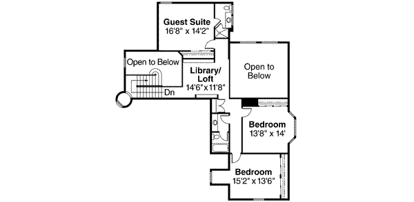 Dream House Plan - European Floor Plan - Upper Floor Plan #124-114