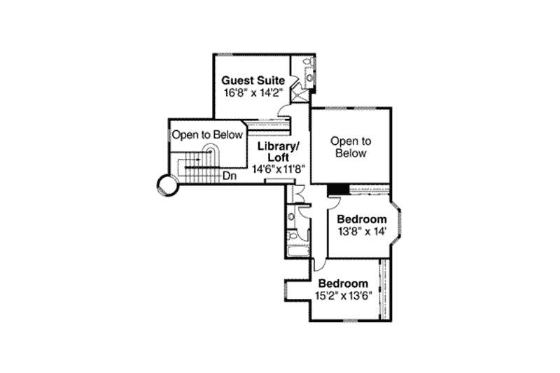 Home Plan - Floor Plan - Upper Floor for European House Plan #124-114 - 4 bed, 3.5 bath