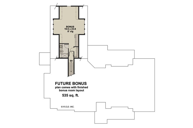 Architectural House Design - Floor Plan - Upper Floor for Craftsman House Plan #51-1304 - 3 bed, 2.5 bath