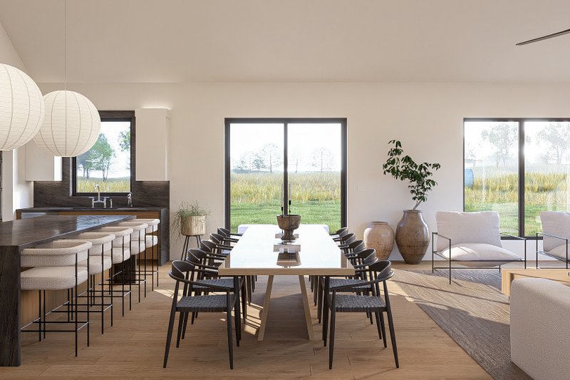 Architectural House Design - Interior - Dining Room for Barndominium House Plan #455-406 - 3 bed, 2 bath