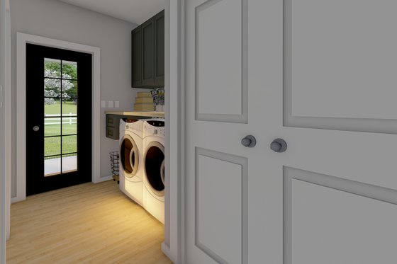 Interior - Laundry 1 for Ranch House Plan #126-245 - 2 bed, 2 bath