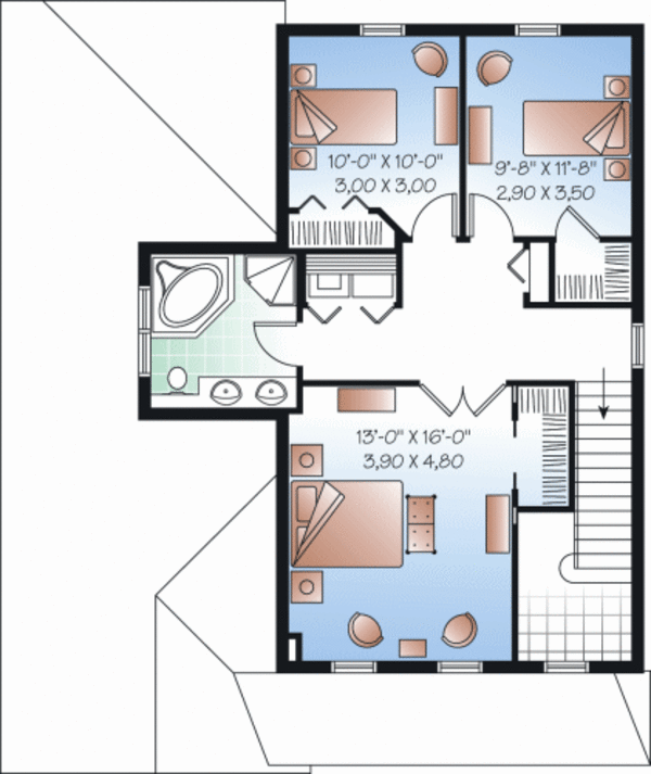 House Design - Country Floor Plan - Upper Floor Plan #23-2258