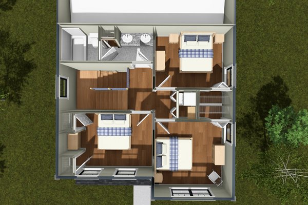 House Blueprint - Floor Plan - Upper Floor 1 for Cottage House Plan #513-2498 - 5 bed, 3 bath