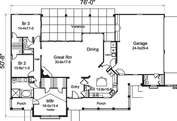 Home Plan - Contemporary Floor Plan - Main Floor Plan #57-583