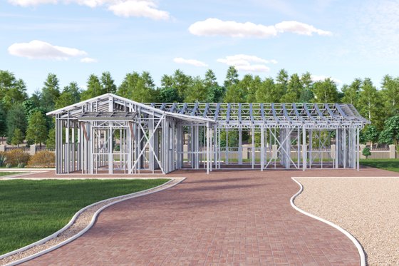 Exterior - Front Elevation 9 for Ranch House Plan #1106-109 - 3 bed, 1 bath