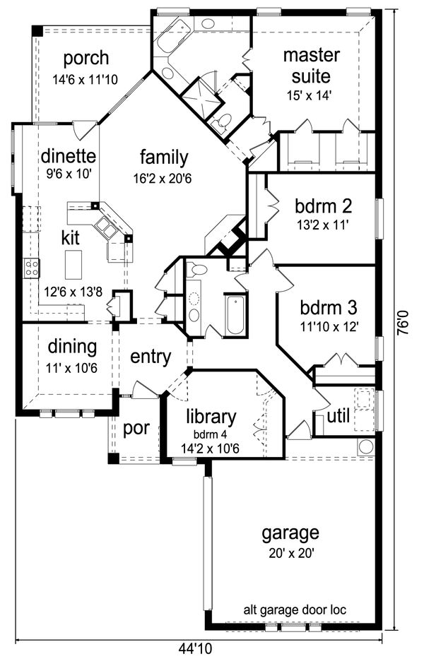 Home Plan - Traditional Floor Plan - Main Floor Plan #84-614