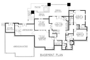 Floor Plan - Lower Floor for Craftsman House Plan #112-145 - 4 bed, 3.5 bath