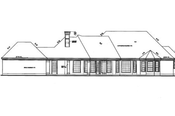 Exterior - Rear Elevation for European House Plan #411-537 - 4 bed, 3.5 bath