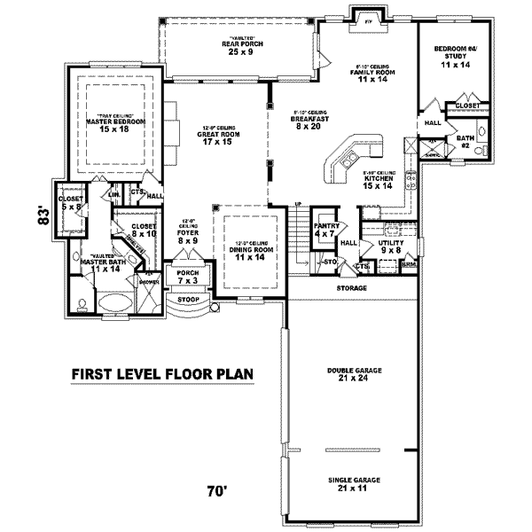 European Floor Plan - Main Floor Plan #81-1575