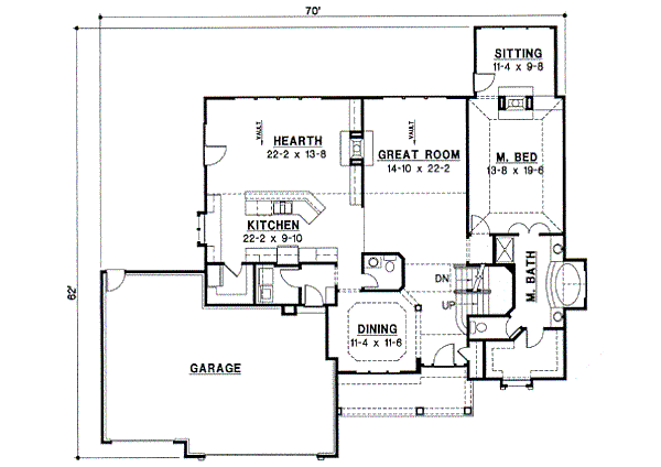 Traditional Floor Plan - Main Floor Plan #67-422