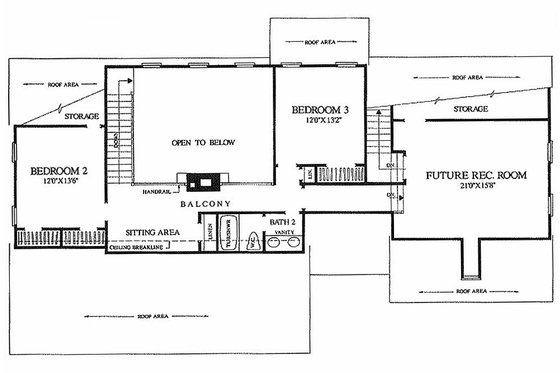 Floor Plan - Upper Floor for Farmhouse House Plan #137-122 - 3 bed, 2 bath