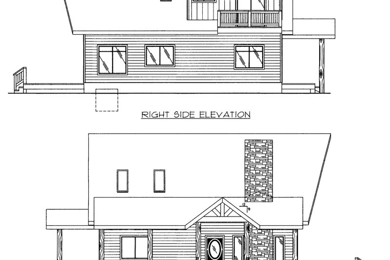House Plan Design - Exterior - Other Elevation for Cabin House Plan #117-966 - 2 bed, 2 bath