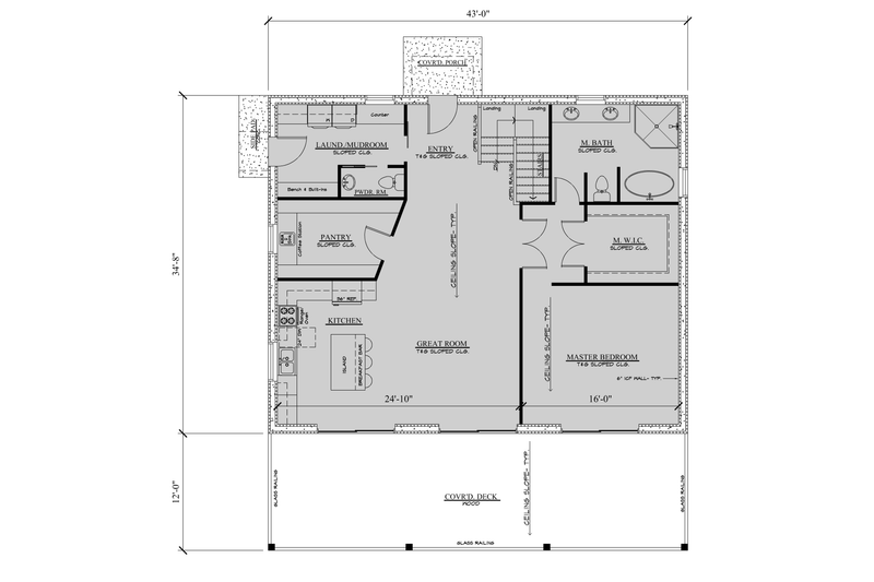 Architectural House Design - Floor Plan - Main Floor for Modern House Plan #123-126 - 2 bed, 2.5 bath