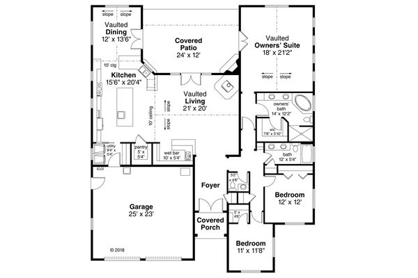 House Design - Traditional Floor Plan - Main Floor Plan #124-1117