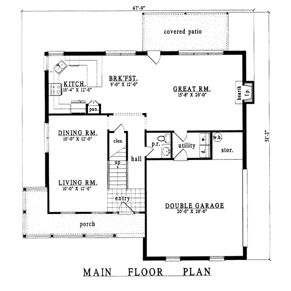 Country Floor Plan - Main Floor Plan #42-216