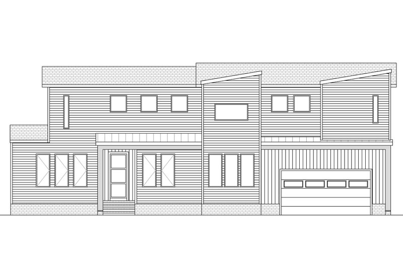 House Blueprint - Exterior - Front Elevation 5 for Modern House Plan #1080-28 - 3 bed, 2.5 bath