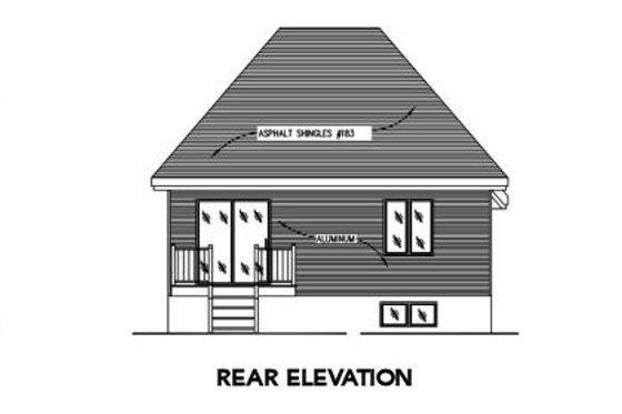 Exterior - Rear Elevation for Traditional House Plan #138-319 - 2 bed, 1 bath