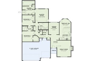 Floor Plan - Main Floor for Country House Plan #17-2707 - 3 bed, 2 bath