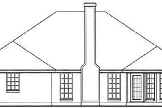 Exterior - Rear Elevation for Traditional House Plan #42-338 - 3 bed, 2 bath