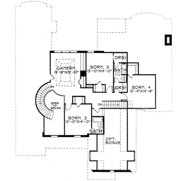 European Floor Plan - Upper Floor Plan #141-114