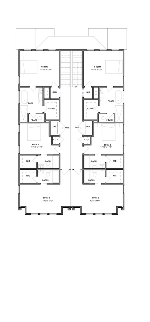 House Plan Design - Floor Plan - Upper Floor for Modern House Plan #1129-35 - 6 bed, 7 bath