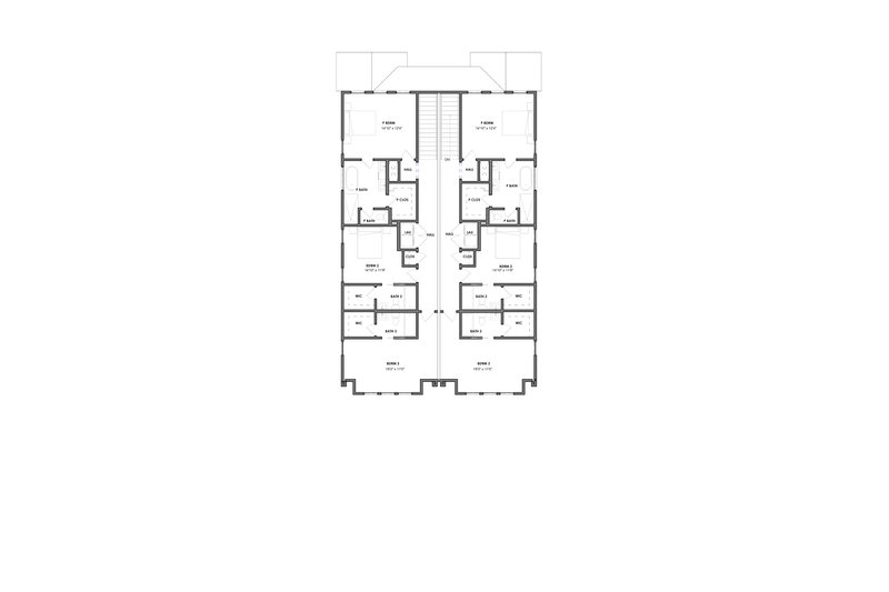 House Plan Design - Floor Plan - Upper Floor for Modern House Plan #1129-35 - 6 bed, 7 bath