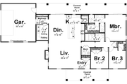 Colonial Style House Plan - 3 Beds 2 Baths 1874 Sq/Ft Plan #455-491 