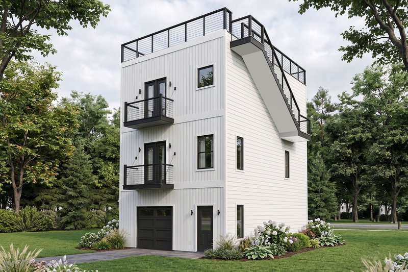 House Blueprint - Exterior - Front Elevation 2 for Contemporary House Plan #932-1455 - 2 bed, 2.5 bath