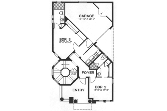 Floor Plan - Main Floor for Mediterranean House Plan #115-145 - 3 bed, 3.5 bath