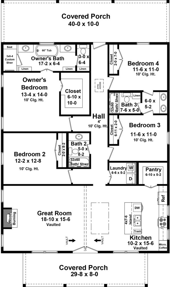 House Blueprint - Farmhouse Floor Plan - Main Floor Plan #21-509