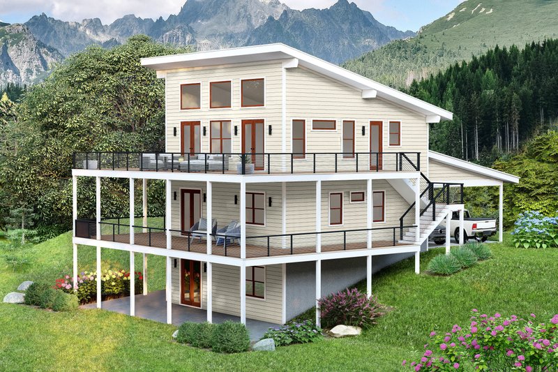 Dream House Plan - Exterior - Front Elevation 2 for Contemporary House Plan #932-1435 - 3 bed, 2.5 bath