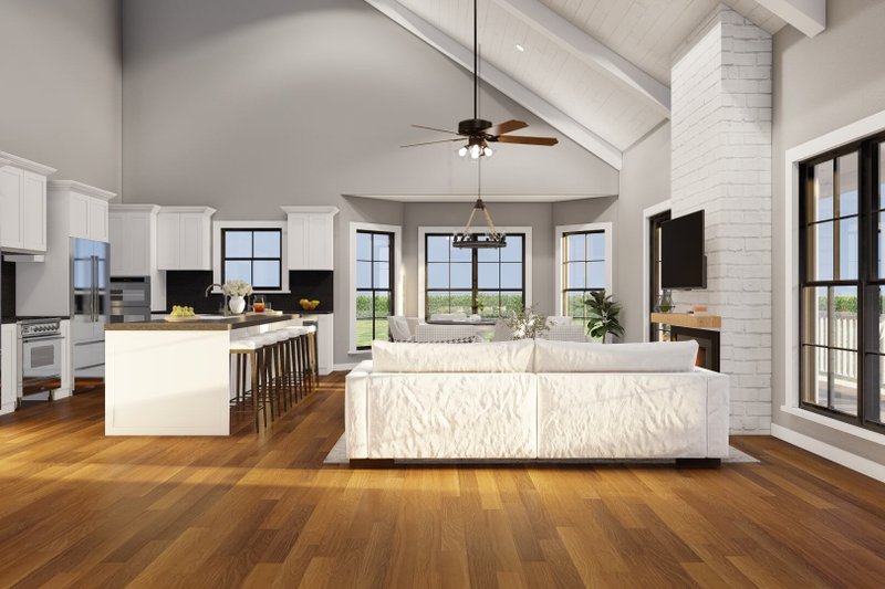 House Blueprint - Interior - Family Room 1 for Farmhouse House Plan #923-348 - 3 bed, 2.5 bath