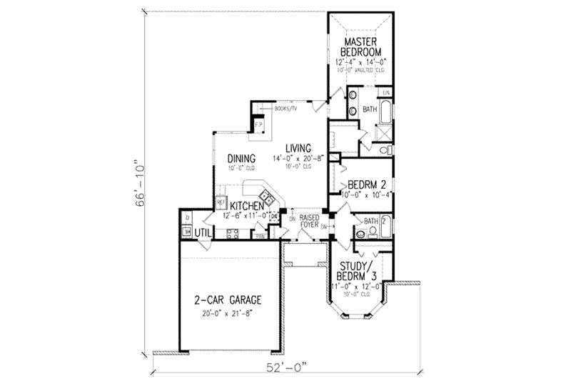 Home Plan - Floor Plan - Main Floor for European House Plan #410-256 - 2 bed, 2 bath