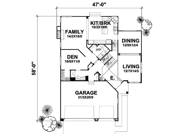 European Floor Plan - Main Floor Plan #50-248