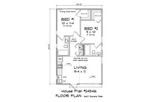 Floor Plan - Main Floor for Cottage House Plan #513-2339 - 2 bed, 2 bath