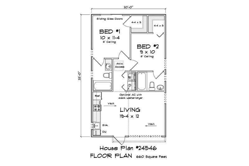 Dream House Plan - Floor Plan - Main Floor for Cottage House Plan #513-2339 - 2 bed, 2 bath