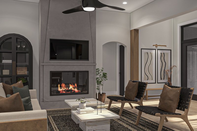Home Plan - Interior - Family Room for Prairie House Plan #455-230 - 3 bed, 2 bath