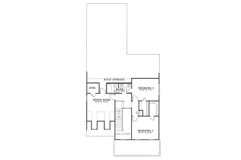 House Blueprint - Floor Plan - Upper Floor for Country House Plan #17-290 - 3 bed, 2.5 bath