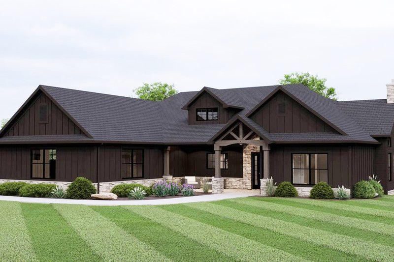 House Blueprint - Barndominium Exterior - Front Elevation Plan #1064-281